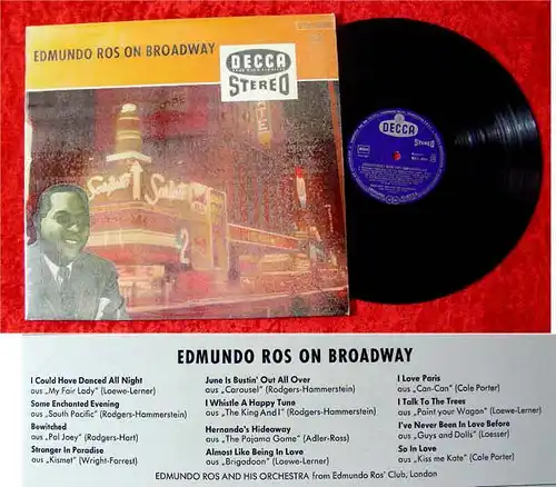 LP Edmundo Ros on Broadway (Stereo) (Decca)