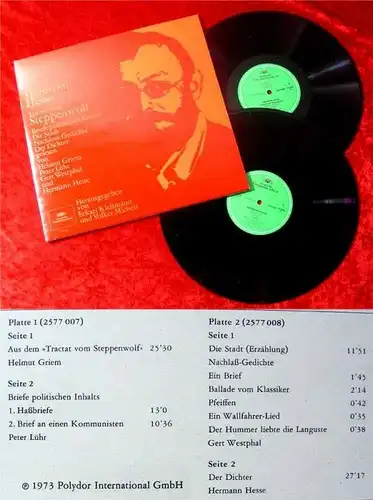 2LP Tractat vom Steppenwolf Briefe Nachlass Gedichte He