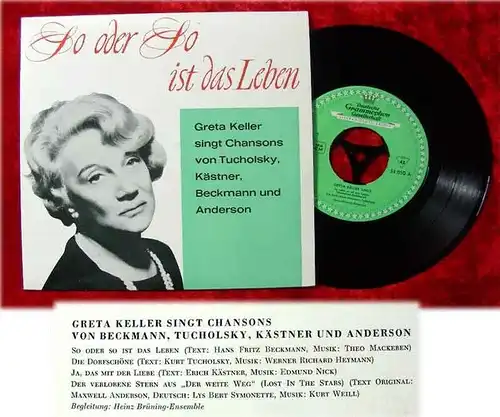 EP Greta Keller So oder so ist das Leben Chansons von T