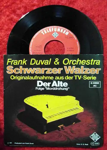 Single Frank Duval: Schwarzer Walzer (TV "Der Alte") (Telefunken 612692) D 1980