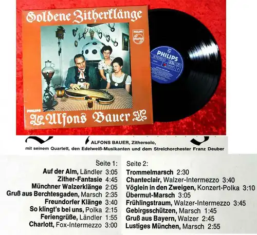 LP Alfons Bauer: Goldene Zitherklänge (Philips 840 424 PY) D