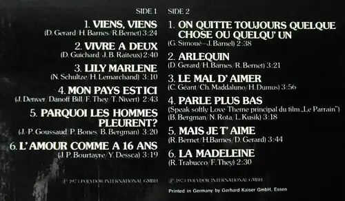 LP Marie Laforet: Chansons (Polydor 2459 321) D 1973