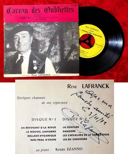 EP Rene Lafranck: Chante au Caveau des Oubliettes (LK 002) F 1972 Signiert