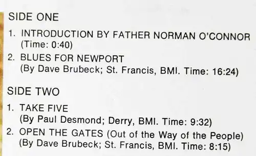LP Dave Brubeck Quartet feat Gerry Mulligan: Last Set at Newport /Atlantic 40368