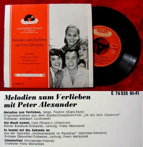 EP Peter Alexander Melodien zum Verlieben 1961