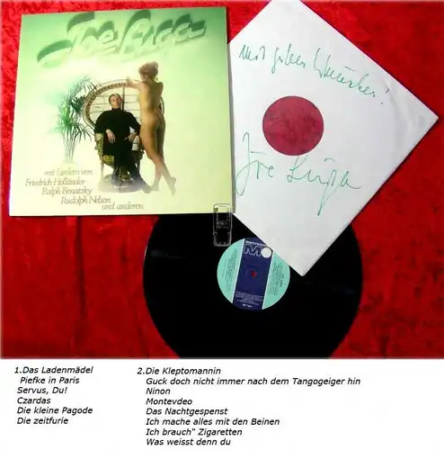 LP Joe Luga mit Liedern von Hollaender Nelson Signiert