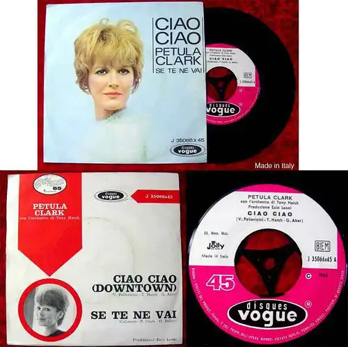 Single Petula Clark: Ciao Ciao / Se Te Ne Vai (Vogue J 35066 X 45) I 1962