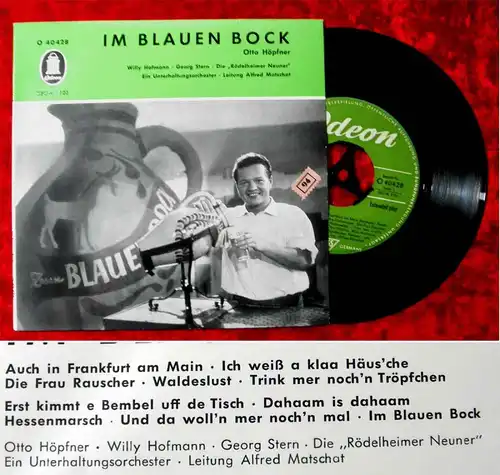 EP Otto Höpfner: Im Blauen Bock (Odeon O 40 428) D