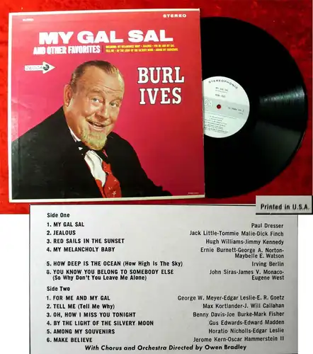 LP Burl Ives: My Gal Sal and other Favourites (Decca DL 74 606) US