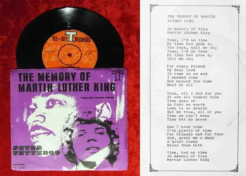 Single Peter Tetteroo: The Memory of Martinn Luther King (Tee Set TS 1278) NL