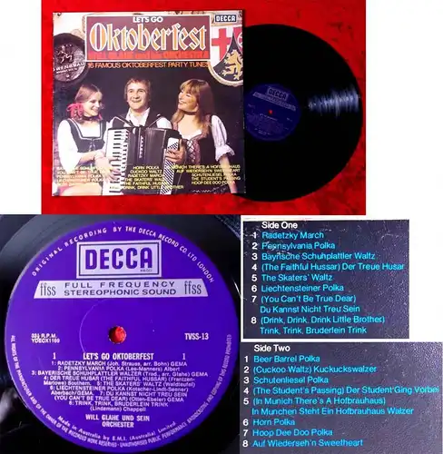 LP Will Glahé: Let´s Go Oktoberfest (Decca TVSS 13) Australien