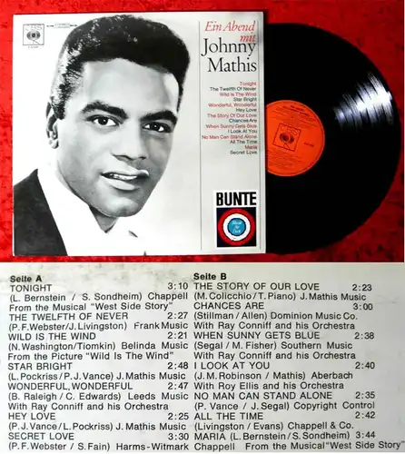 LP Johnny Mathis: Ein Abend mit Johnny Mathis (CBS Bunte S 62 829) D 1965