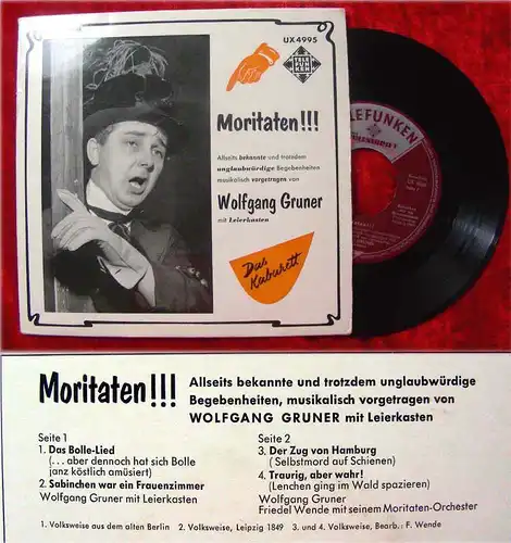 EP Wolfgang Gruner: Moritaten!!! (Telefunken) D
