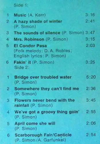 LP Anita Kerr Singers: Simon & Garfunkel Songbook (Philips 6303 005) UK 1970