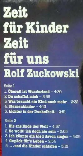 LP Rolf Zuckowski: Zeit für Kinder - Zeit für uns (Polydor 827 696-1) D 1985