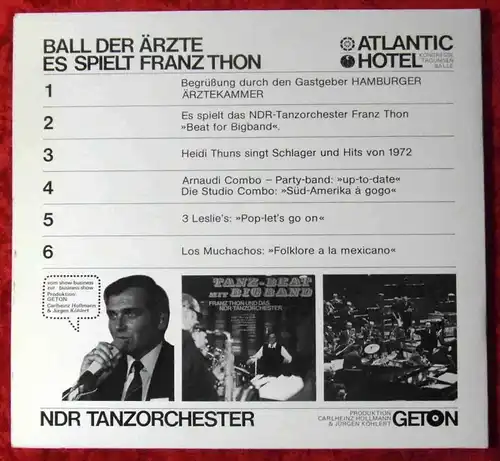 LP Ball der Ärzte 1972 - mit Franz Thon & NDR Tanzorchester (GeTo) mit Poster