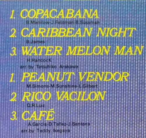 LP Tadaaki Misago & Tokyo Cuban Boys feat Teddy Ikegaya: Caribbean Breeze  JP 79