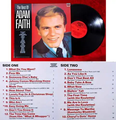 LP Adam Faith: The Best of Adam Faith (EMI MFP 5849) UK 1989