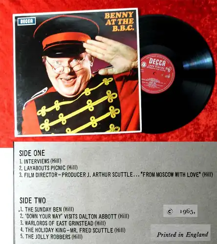 LP Benny Hill: Benny at the BBC (Decca Mono LK 4723) UK 1965