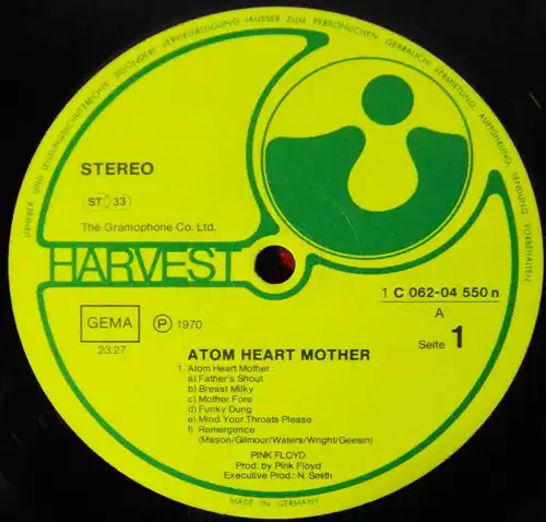 LP Pink Floyd: Atom Heart Mother (Harvest 1C 062-04 550 n) D 1970