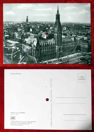 abspielbare Postkarte Hamburg Rathaus (Ananas aus Caracas) D