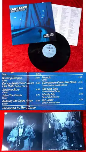 LP Tony Carey: Bedtime Story / Soundtrack "Der Joker" (Teldec 626500 AS) D 1987