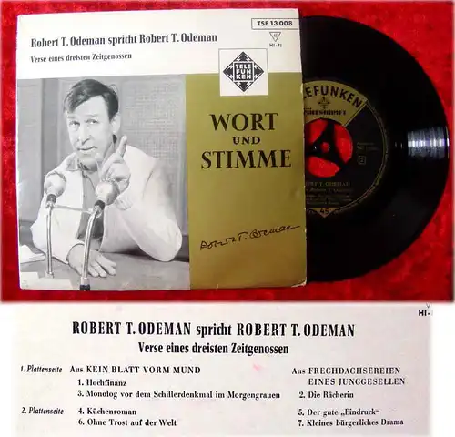 EP Robert T. Odeman: Verse eines dreisten Zeitgenossen (Telefunken TSF 13 008) D