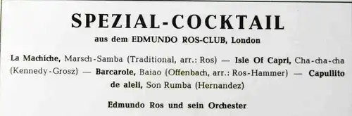 EP Edmundo Ros: Spezial Cocktail (Decca DX 1958) D