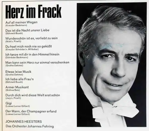 LP Johannes Heesters: Herz im Frack (Baccarola 80 429 ZU) D 