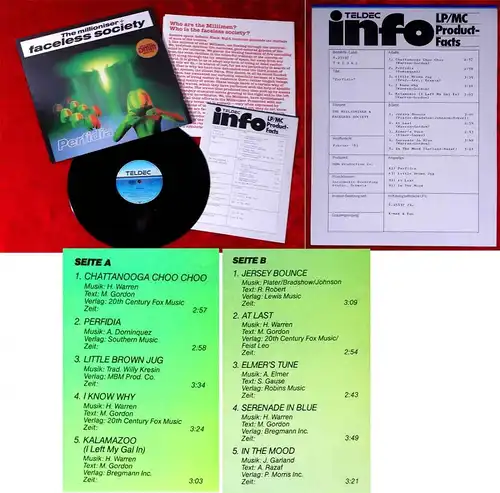 LP Millioniser + Faceless Society: Perfidia (Teldec 625437 AP) D 1983