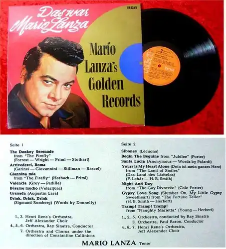 LP Mario Lanza Das war Mario Lanza His Golden Records