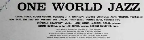 LP One World Jazz - Adventures in Sound (Columbia WL 162) US 
