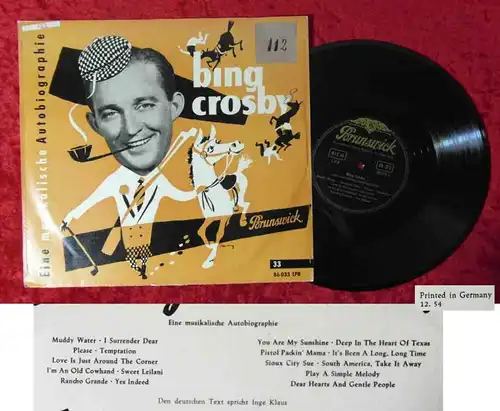 25cm LP Bing Crosby: Eine musikalische Autobiografie /Brunswick 86 033 LPB) D54