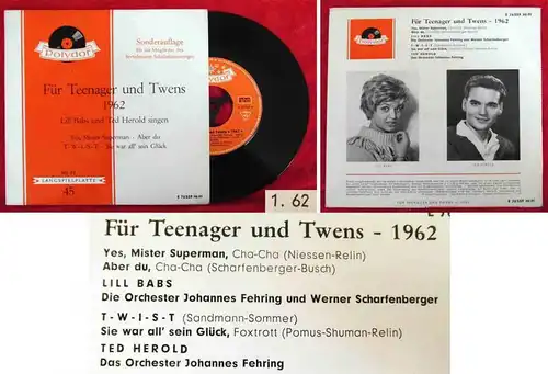 EP Für Teenager und Twens 1962 - Lill Babs & Ted Herold singen (Polydor 76 539)