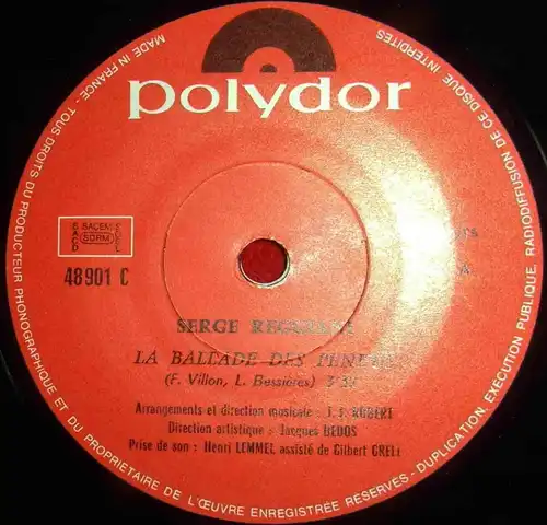 LP Serge Reggiani (Polydor 48 901) F - incl Single La Ballade de Perdus -