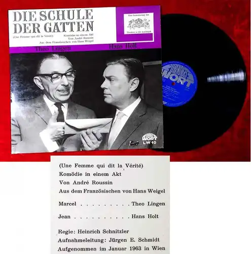 LP Theo Lingen & Hans Holt: Die Schule der Frauen (LW 10) A 1963