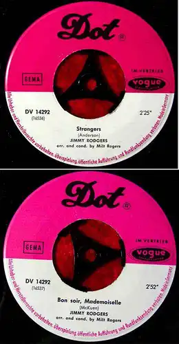 Single Jimmy Rodgers: Bon soir, Mademoiselle (Dot DV 14292) D