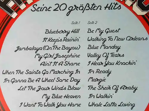 LP Fats Domino: Seine 20 größten Hits (Arcade ADEG 22) D 