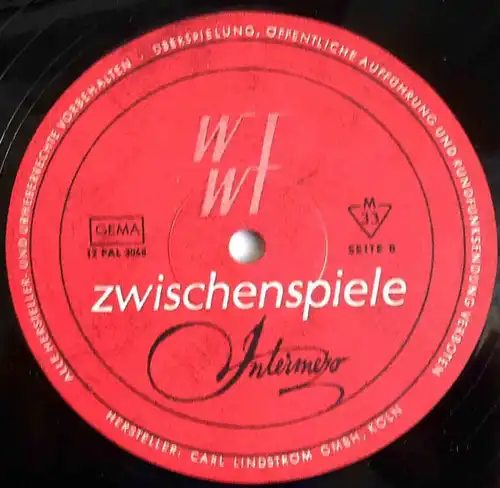 LP Zwischenspiele - Westdeutsches Werbefernsehen - WWF - 1966 - 
