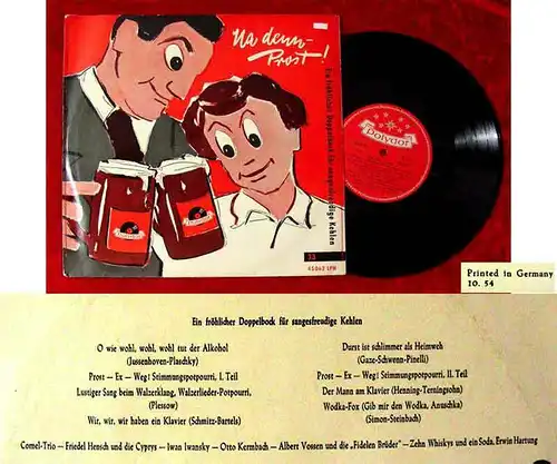 25cm LP Na denn - Prost! (Polydor 45 062 LPH) D 1954 Friedel Hensch & Cyprys...