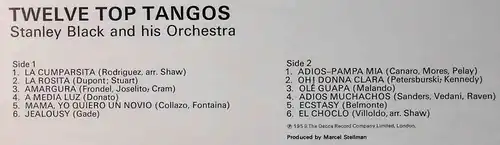 LP Stanley Black: Twelve Top Tangos (Decca Eclipse ECS 2174) UK 1978