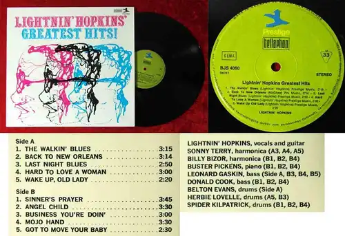 LP Lightnin  Hopkins: Greatest Hits (Prestige BJS 4060) D 1968
