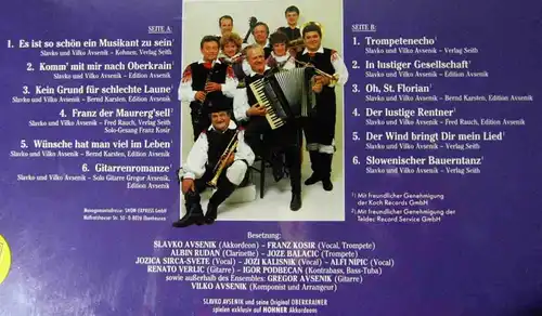 LP Slavko Arsenik & Original Oberkrainer: Es ist so schön... (Virgin) D 1990 OVP
