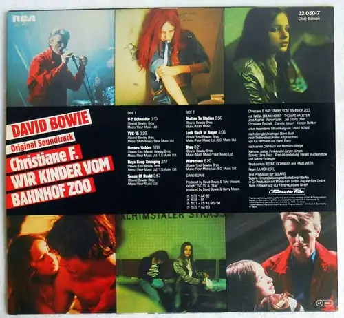 LP Christiane F. - Wir Kinder vom Bahnhof Zoo - David Bowie (RCA Club Edition) D