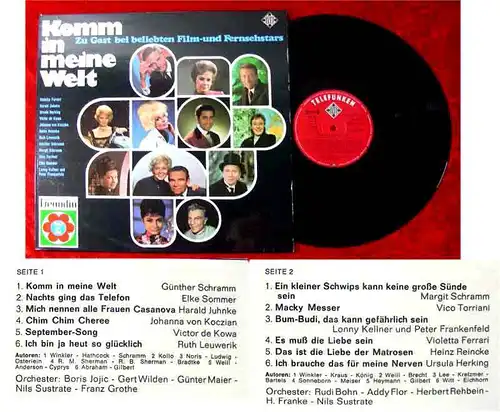 LP Komm in meine Welt - Film-und Fernsehstars singen (Telefunken NT 903) D