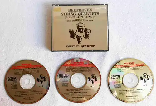 3CD Smetana Quartet: Beethoven String Quartets No. 13/14/15/16 (Denon PCM) 