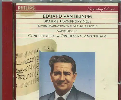 CD Aafie Heynis Eduard Van Beinum: Brahms Symphony No. 1 (Philips)