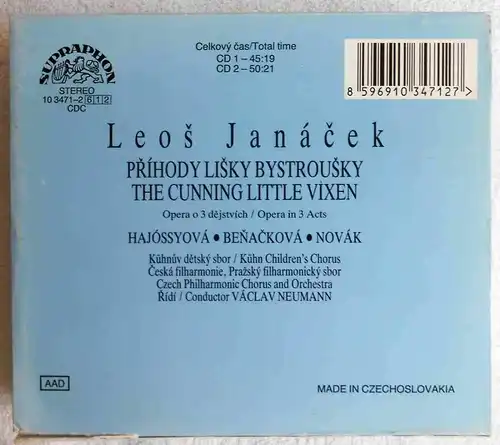 2CD Janacek: The Cunning Little Vixen (Supraphon) 1990