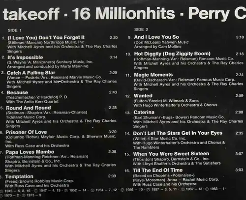 LP Perry Como: 16 Millionhits (RCA CL 42839) D 1981