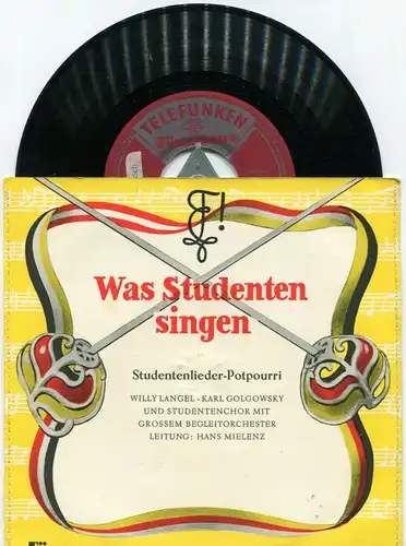 EP Was Studenten singen (Telefunken UX 4545) Willy Langel Karl Golgowsky